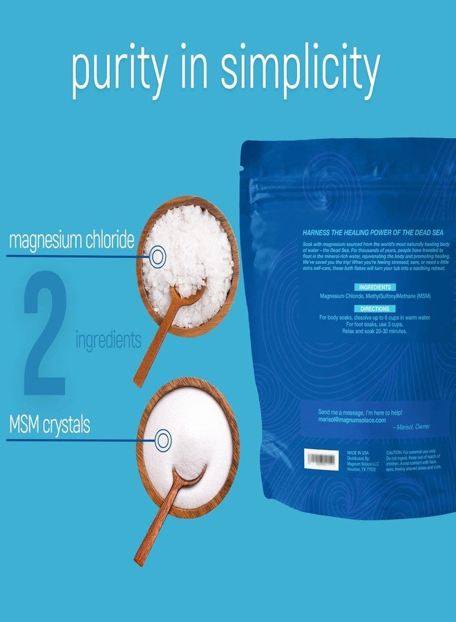 Magnum Solace Magnesium Flakes with MSM - Magnesium Chloride Flakes - Dead Sea Salts for Soaking, 10 LBS - Image 5