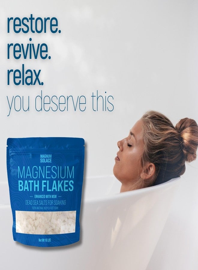 Magnum Solace Magnesium Flakes with MSM - Magnesium Chloride Flakes - Dead Sea Salts for Soaking, 10 LBS - Image 4