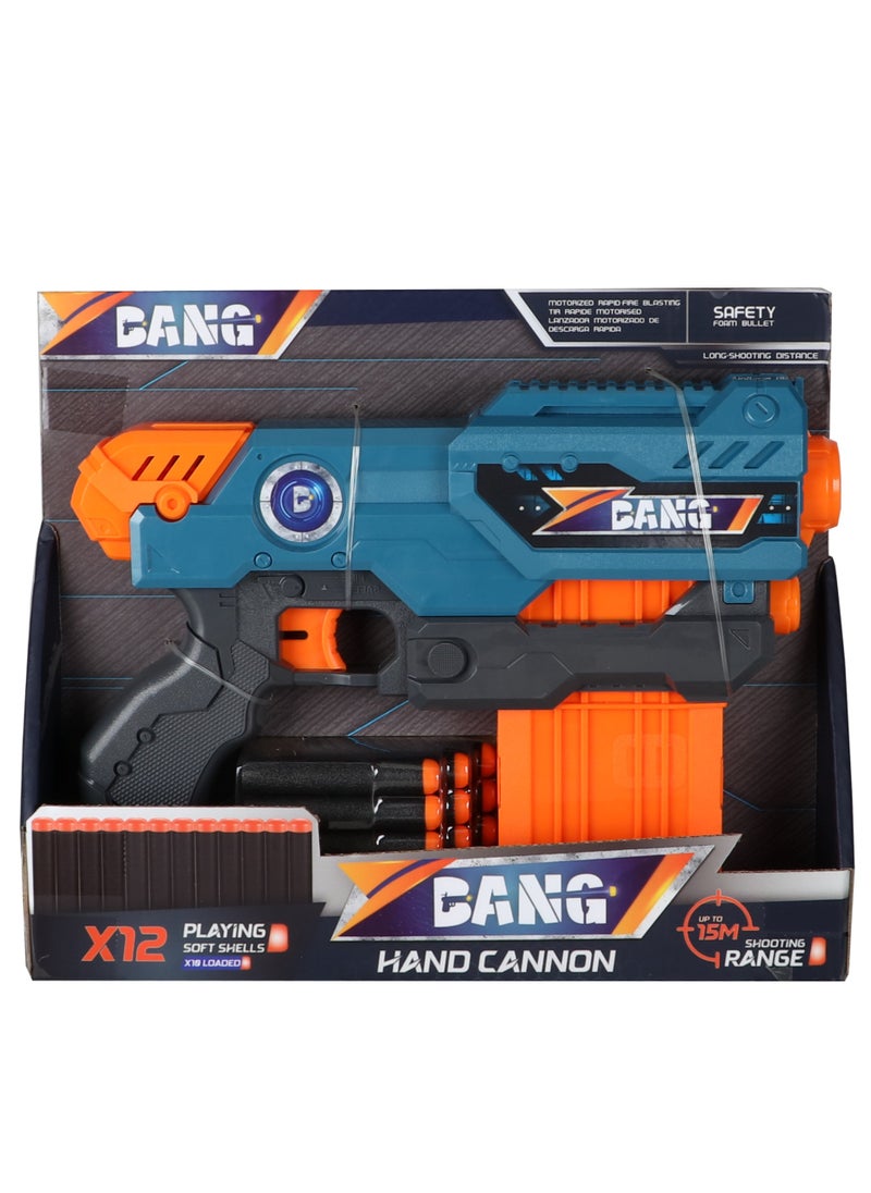 Bang Bang - Hand Cannon Toy Gun with 12 Bullets, Manual Firing, Long Range Shooting for Kids  - Image 1