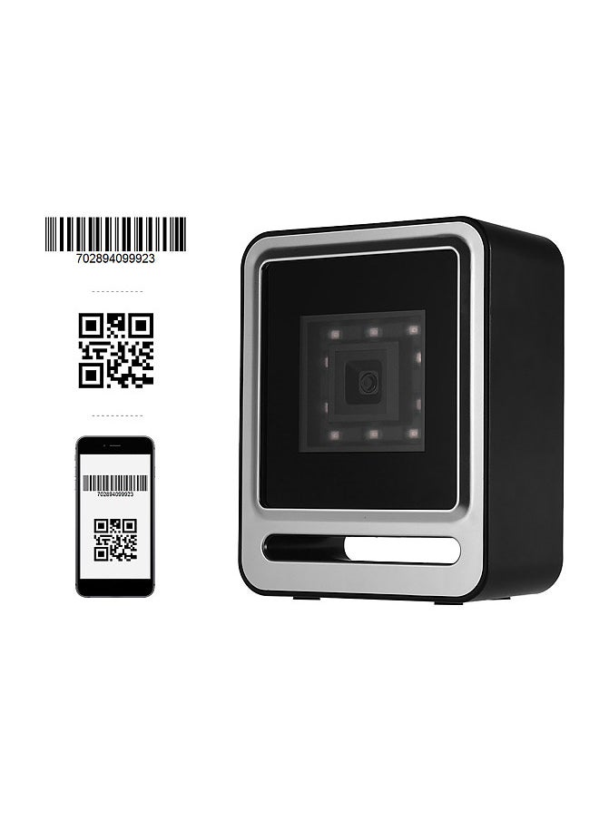 Generic - Hands-free USB Wired 1D 2D QR Barcoder Scanner Desktop Omnidirectional Bar Code Reader Platform with Top Trigger Button Support Continue Scan/Auto Sense Mode for Supermarket Retail Store Mobile Payment Computer Screen - Image 1