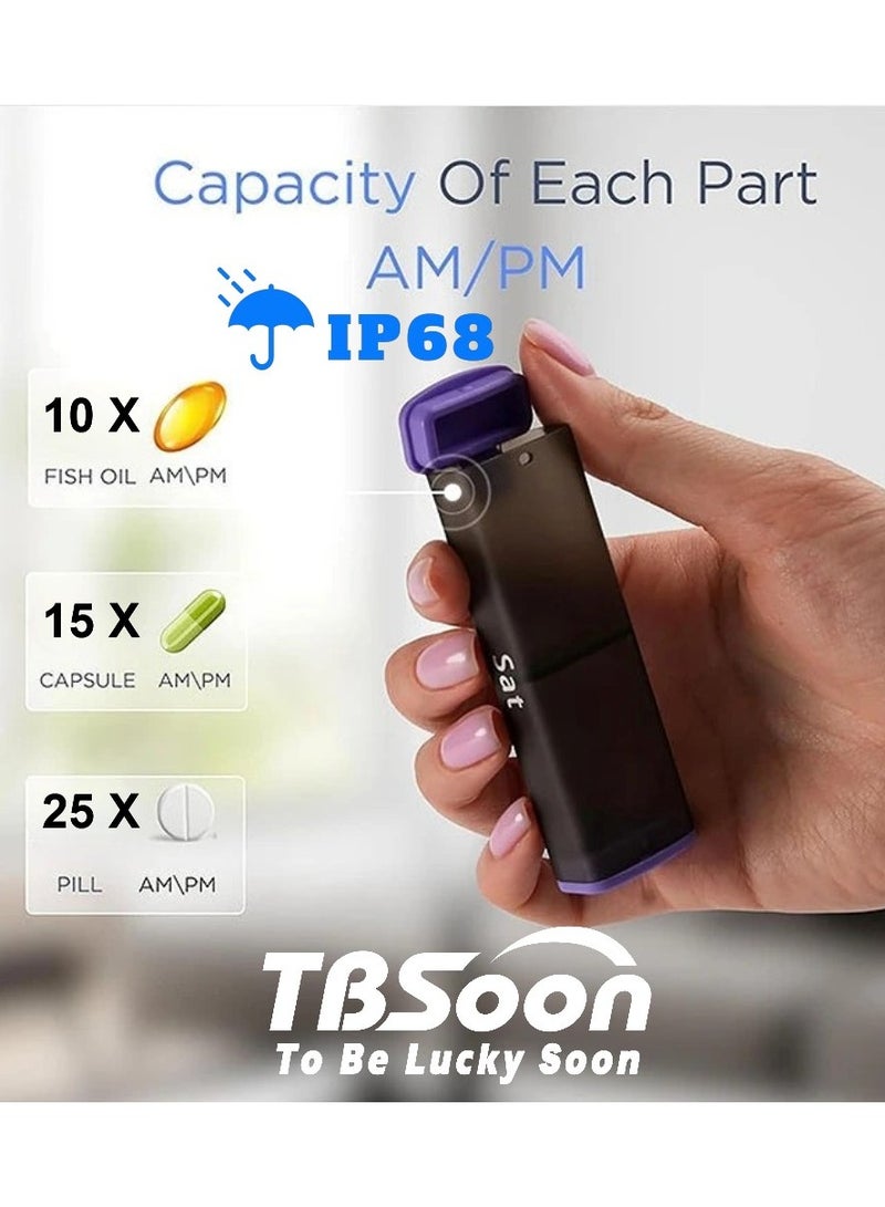 TBSoon 7 Day Medicine Pill Organizer, 14 Large Compartments (Each Day Can Take Apart Use Alone),Moisture-Proof,Dust-Proof, Travel Weekly/Daily Pill Box/Organizer/Case/Container/Dispenser, AM/PM 2 Times a Day, TBSoon - Image 4