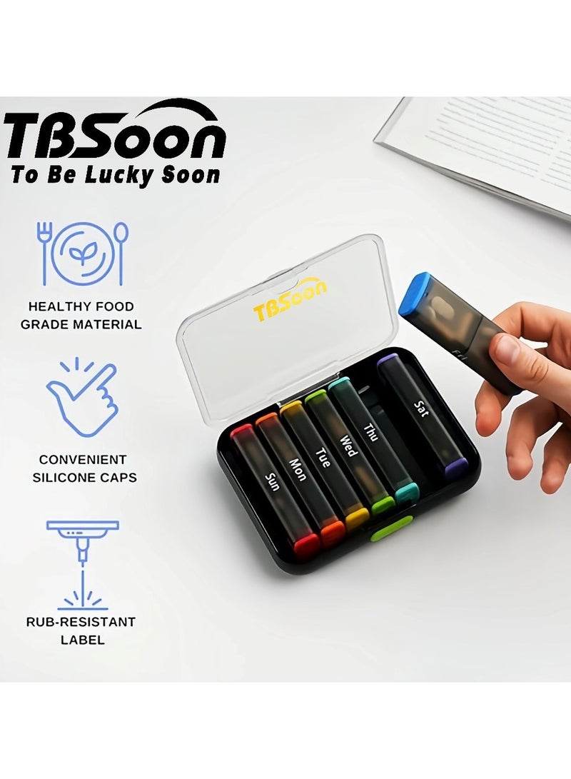 TBSoon 7 Day Medicine Pill Organizer, 14 Large Compartments (Each Day Can Take Apart Use Alone),Moisture-Proof,Dust-Proof, Travel Weekly/Daily Pill Box/Organizer/Case/Container/Dispenser, AM/PM 2 Times a Day, TBSoon - Image 3