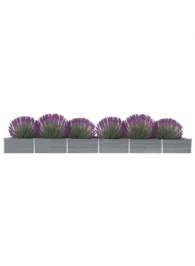 vidaxl vidaXL Garden Raised Bed Galvanised Steel 600x80x45 cm Grey  - Image 1