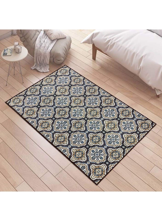 Status سجادة مكتب بتصميم زهور عتيق مطبوعة بتقنية 3D، لغرفة النوم، قاعة، في المنزل، سجادة أرضية مضادة للانزلاق (4 × 6 قدم) - Image 2