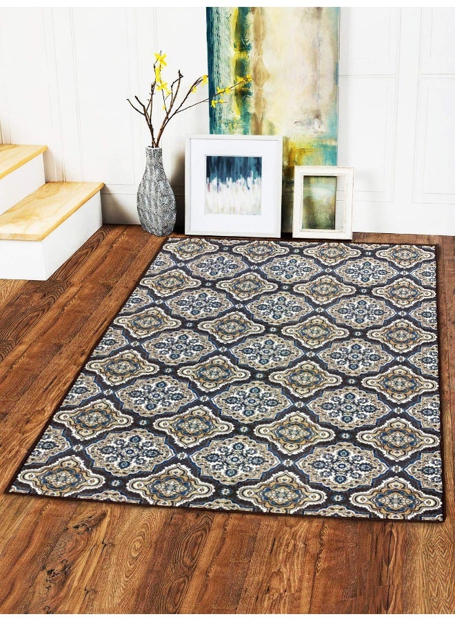 Status سجادة مكتب بتصميم زهور عتيق مطبوعة بتقنية 3D، لغرفة النوم، قاعة، في المنزل، سجادة أرضية مضادة للانزلاق (4 × 6 قدم) - Image 4