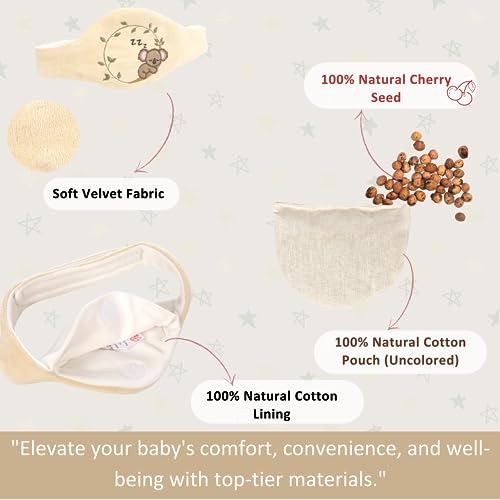 Pafuly Baby Colic Gas and Upset Stomach Relief for Newborns-100% Cherry Seed-Heated Tummy Wrap-Colic Baby Swaddling Belt for Natural Relief–Soothing and Calming (Beige) - Image 5