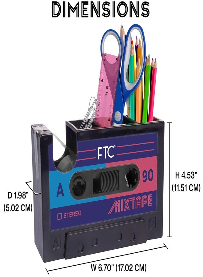 FTC Fun Cassette Tape Dispenser - Retro Office Supplies Holder - Vintage Desk Decor Accessories - 6.70" x 1.98" x 4.53" (Mix Tape) - Image 3