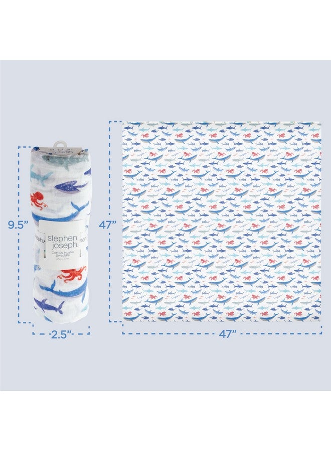 Stephen Joseph, Muslin Swaddle Blanket for Baby Girls and Boys, Newborn Receiving Blanket for Swaddling, 100% Cotton Baby Swaddle Wrap, Receiving Swaddle Wrap, 47 x 47 inches, Pink Dino - Image 2