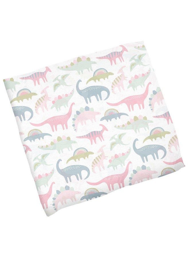 Stephen Joseph, Muslin Swaddle Blanket for Baby Girls and Boys, Newborn Receiving Blanket for Swaddling, 100% Cotton Baby Swaddle Wrap, Receiving Swaddle Wrap, 47 x 47 inches, Pink Dino - Image 1