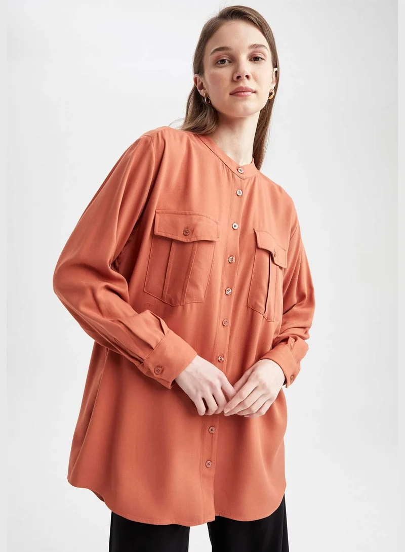 DeFacto Relax Fit Long Sleeve Viscose Shirt Tunic