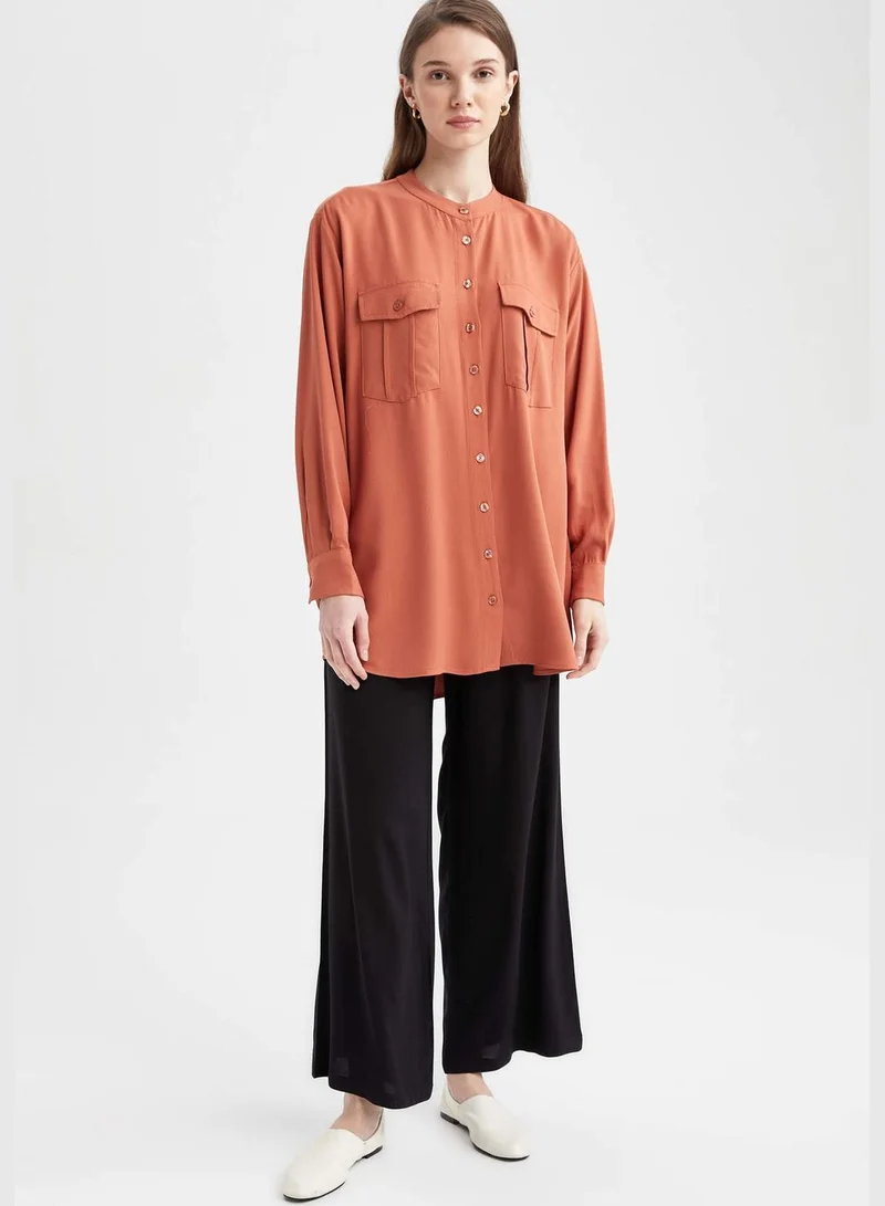 DeFacto Relax Fit Long Sleeve Viscose Shirt Tunic