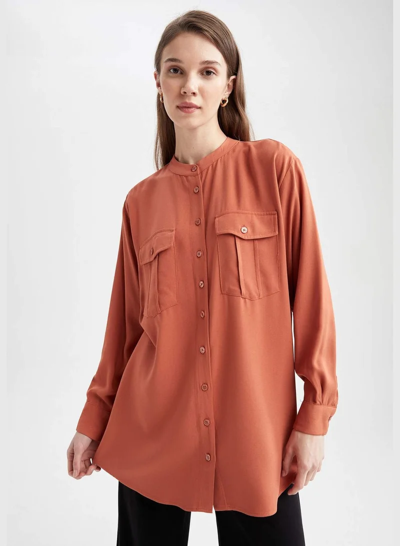 DeFacto Relax Fit Long Sleeve Viscose Shirt Tunic