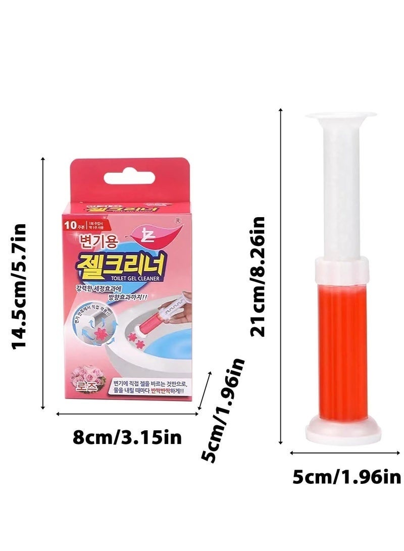 Happy Home 2Pcs Floral scented toilet gel cleaner, 120ml. A descaler and odor remover for a clean bathroom. Long-lasting freshness. Easy to use. 12 flower gels per bottle. The smell of roses - Image 4