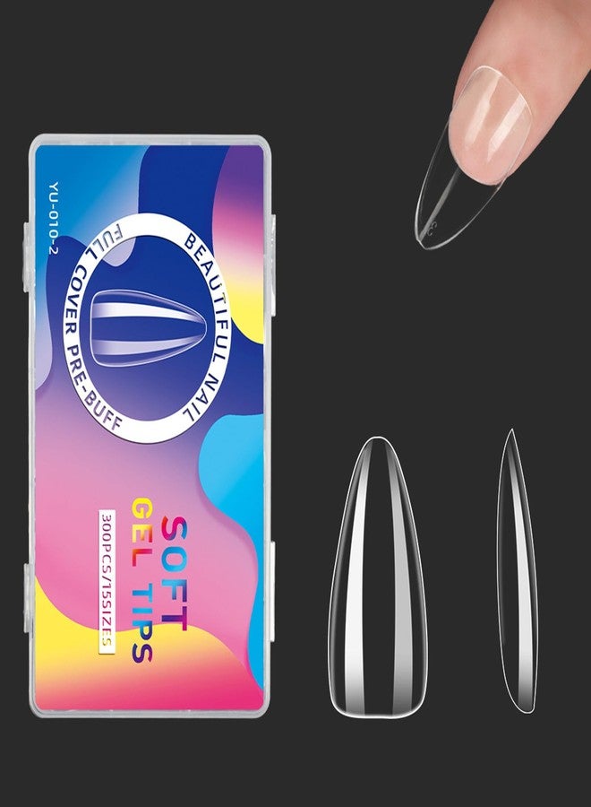 YIMART Press on Nails Short,300pcs Traceless Frosted ABS Artificial Nail Tips,NO Polishing Medium Design Matte Soft Gel Nail Tips for Extension Nail Salon (transparent, square) - Image 1