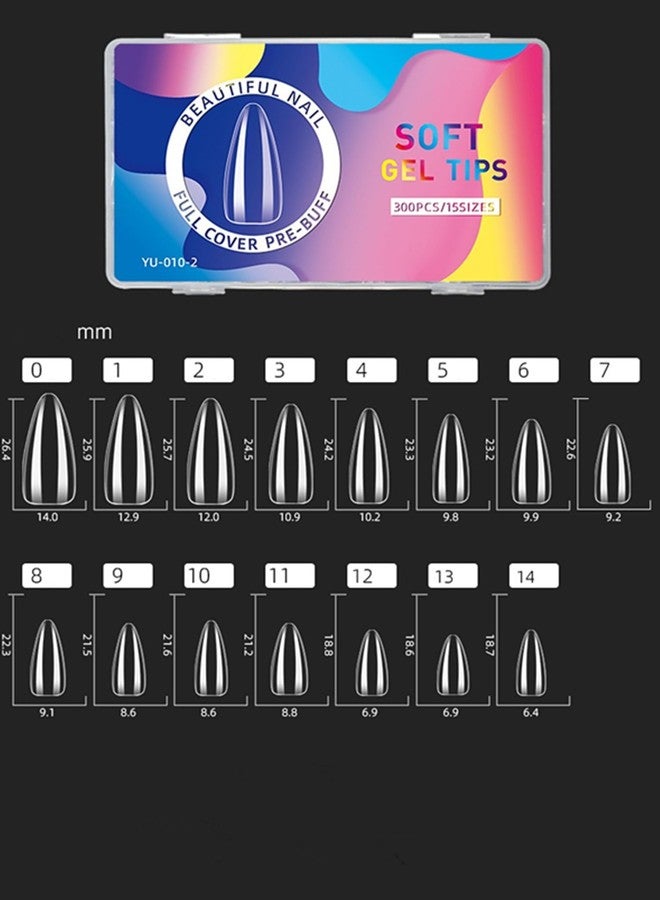 YIMART Press on Nails Short,300pcs Traceless Frosted ABS Artificial Nail Tips,NO Polishing Medium Design Matte Soft Gel Nail Tips for Extension Nail Salon (transparent, square) - Image 2