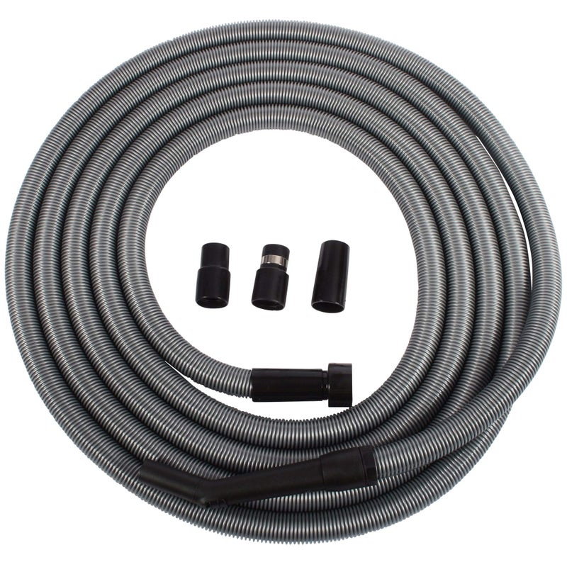 CenTec Systems 95358 Foot Extension Hose for Shop and Garage Vacuums 30 Ft Silver