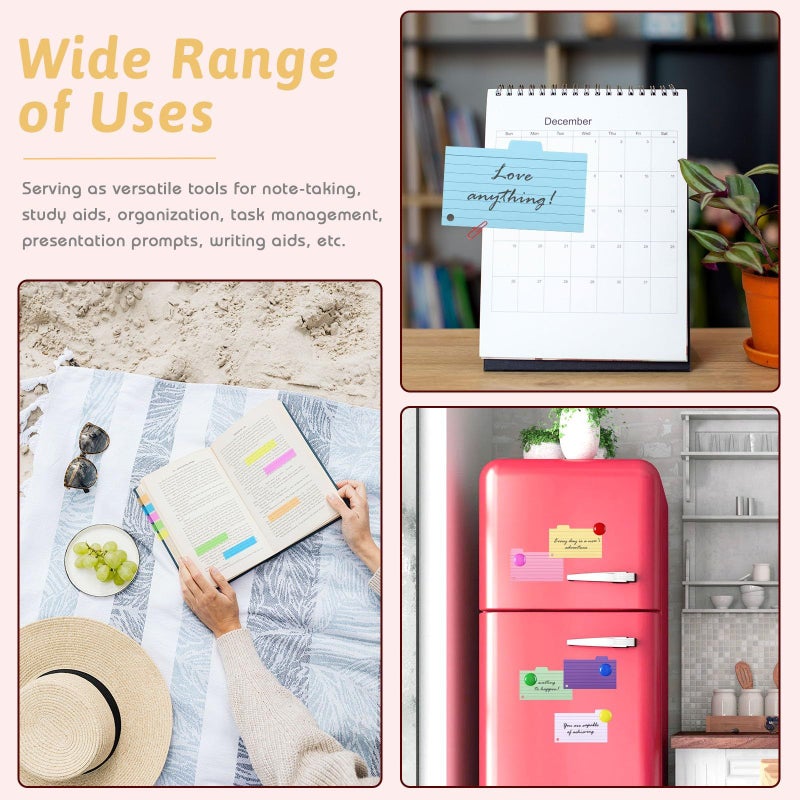 1 Set 300pcs Color Index Cards 3.3x5 Inches with Rings and Sticky Tabs - Image 4