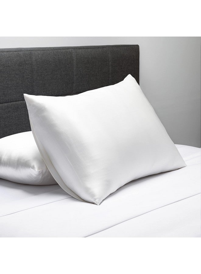Fishers Finery Fishers Finery 25mm 100% Pure Mulberry Silk Pillowcase 2 Pack, Good Housekeeping Winner (White, Standard 2 Pack)  - Image 2