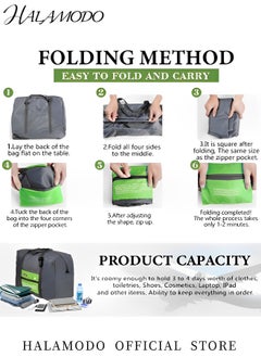 HALAMODO Travel Duffel Bag Foldable Sports Gym Tote Water Resistant Carry on Luggage Bag Weekender Overnight Bag Large Capacity Carry On Duffel Bag  - Image 4