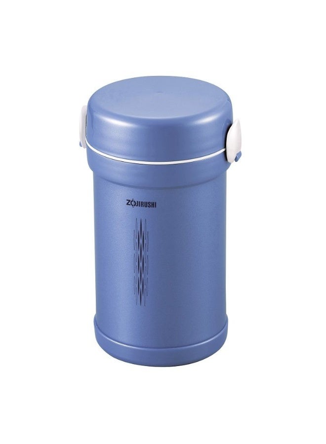 زوجيروشي زجاجة طعام زوچيروشي ستانلس ستيل مفرغة، ٠.٨٤ لتر، أزرق - Image 1