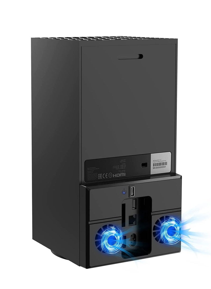 SYOSI Cooling Fan Compatible with Xbox Series X Console, Dual Cooling Fan Back Fan Compatible with Xbox Series X, with 2 Cooling Fan and 1 USB Port - Image 1