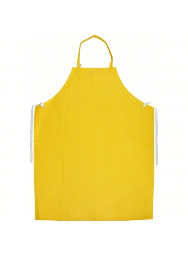 CONDOR Bib Apron PVC, 12 mil Thick, Knee, Adj Strap, Tie, Yellow, Universal