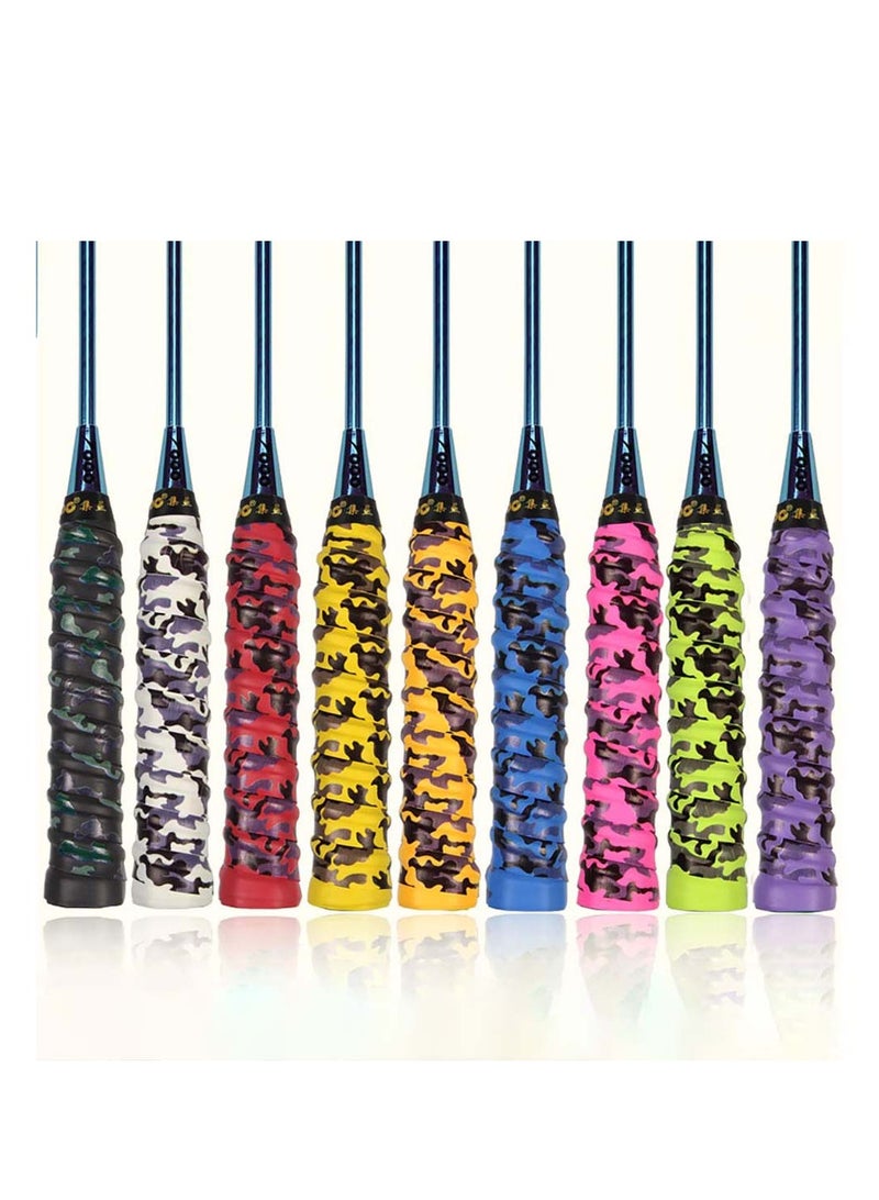 KASTWAVE Tennis Racket Grip Tape 9 Pcs Keel Design Camouflage Non-Slip Tape for Tennis Racket Badminton Racket Baseball Bat Bicycle Grip Fishing Grip - Image 1
