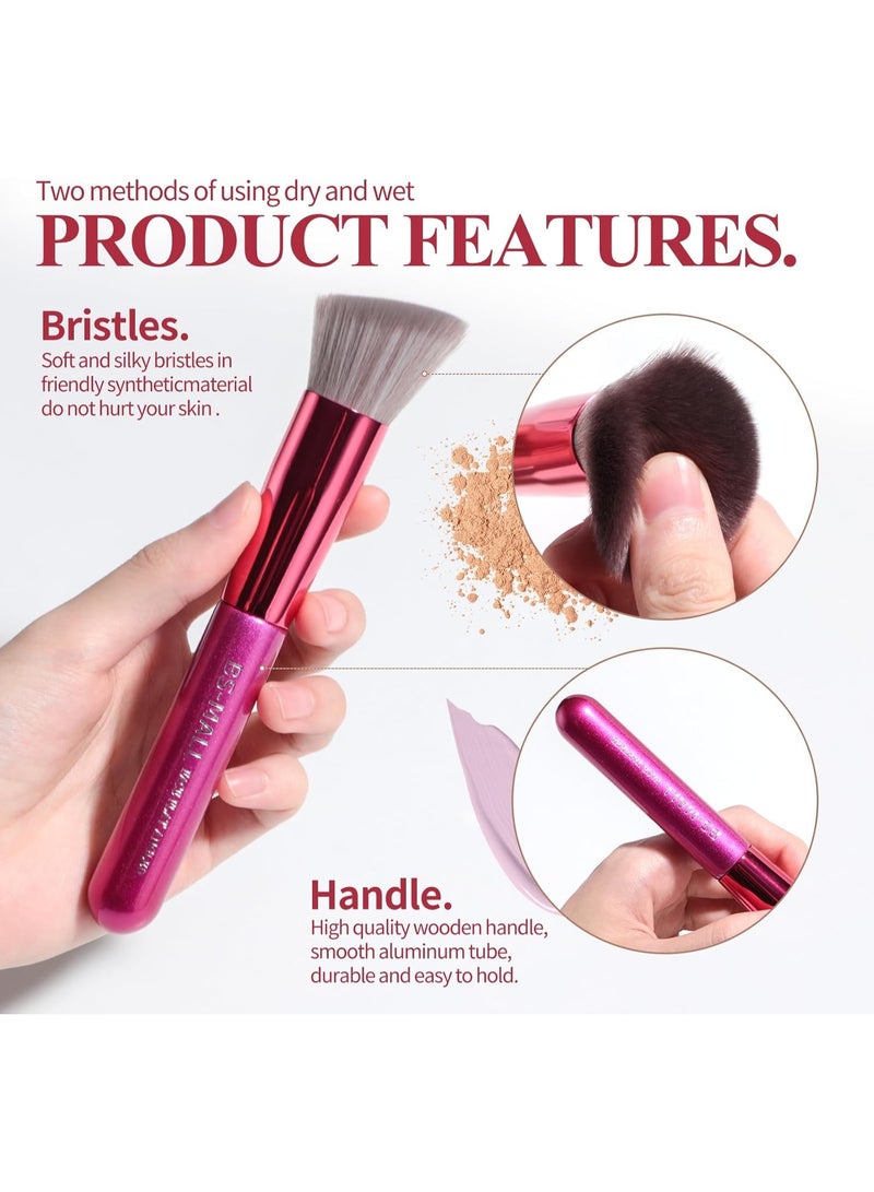 BS Mall BS-MALL Makeup Brushes 14 pcs Makeup Tools Kit Premium Synthetic Powder Foundation Contour Concealers Lip Brushes with Makeup Sponge & Eyeshadow Applicator Kit - Hot Pink - Image 3