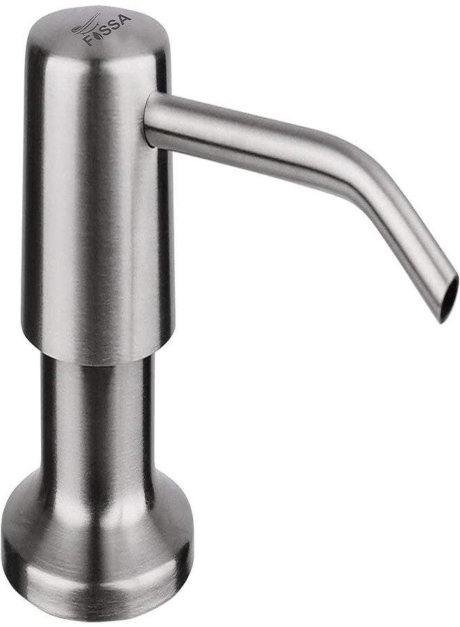 Fossa Soap Dispenser for Kitchen Sink | Built-in Stainless Steel Liquid Soap Dispenser with 300ml Refillable Bottle | Sink Mounted Hand Wash & Dish Liquid Pump for Kitchens Silver (Matte Finish) - Image 2