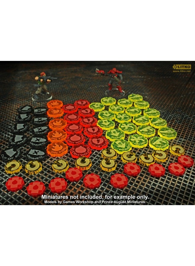 LITKO Hive City Combat Token Set | Compatible with Warhammer 40,000 Necromunda: Underhive | Acrylic Tokens (65) - Image 2