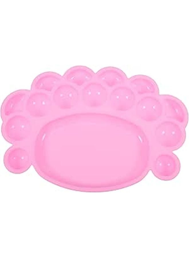 Pink Plastic Watercolor Palette Paint Tray for DIY Craft Painting Art Supplies - Image 1