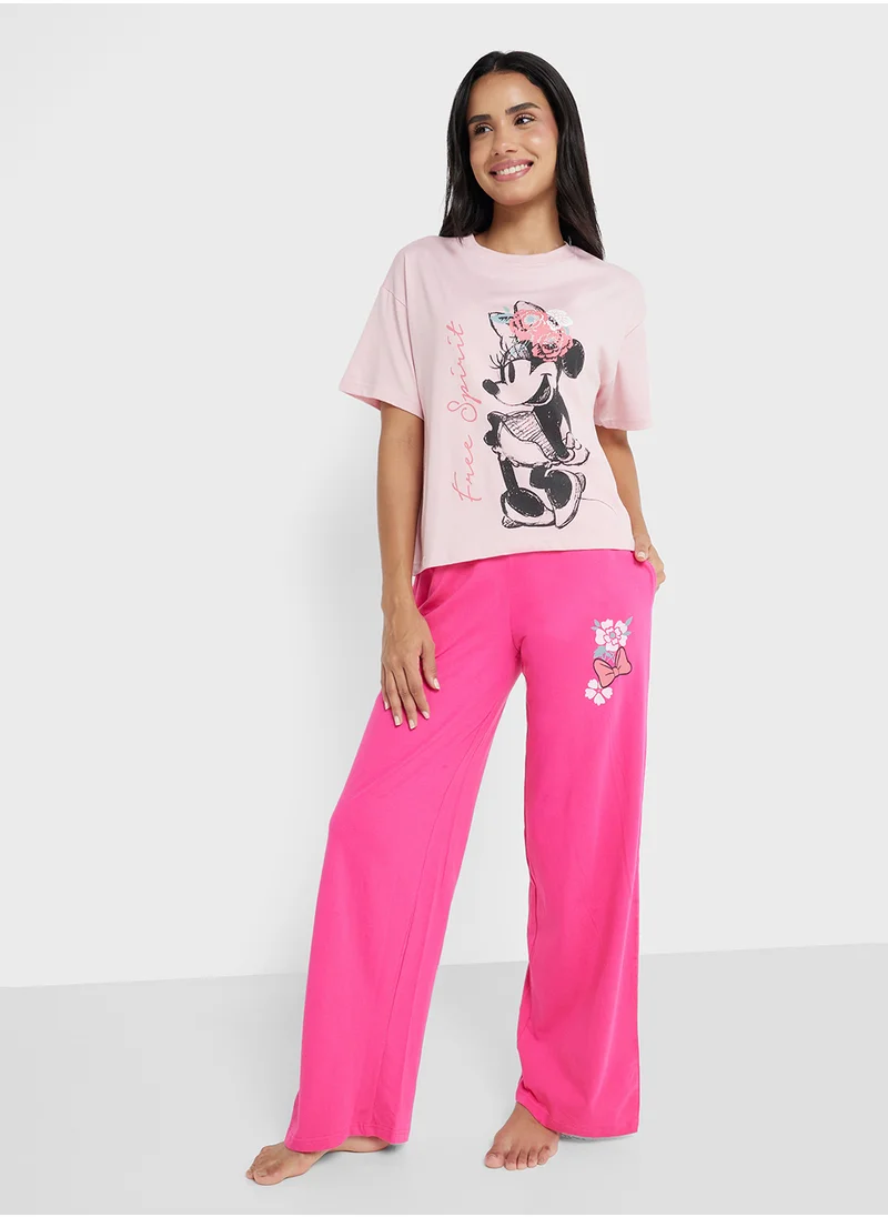 ديزني Minnie T-Shirt & Pyjama Set