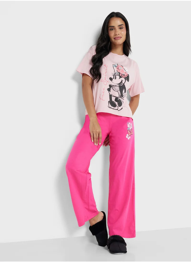 ديزني Minnie T-Shirt & Pyjama Set