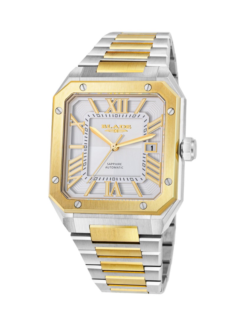 BLADE Magnus SS Automatic 24 Ivory 3655G2TST SS Case & Band Calendar Men's Watch