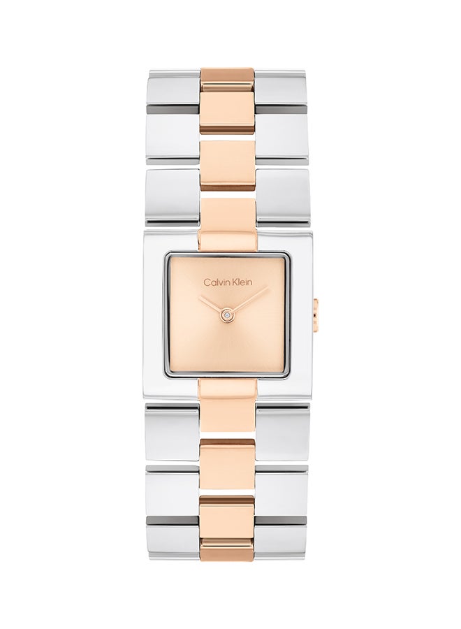 CALVIN KLEIN ساعة كالفن كلاين النسائية ذات الحالة الوردية المربعة - 25100092 - Image 3