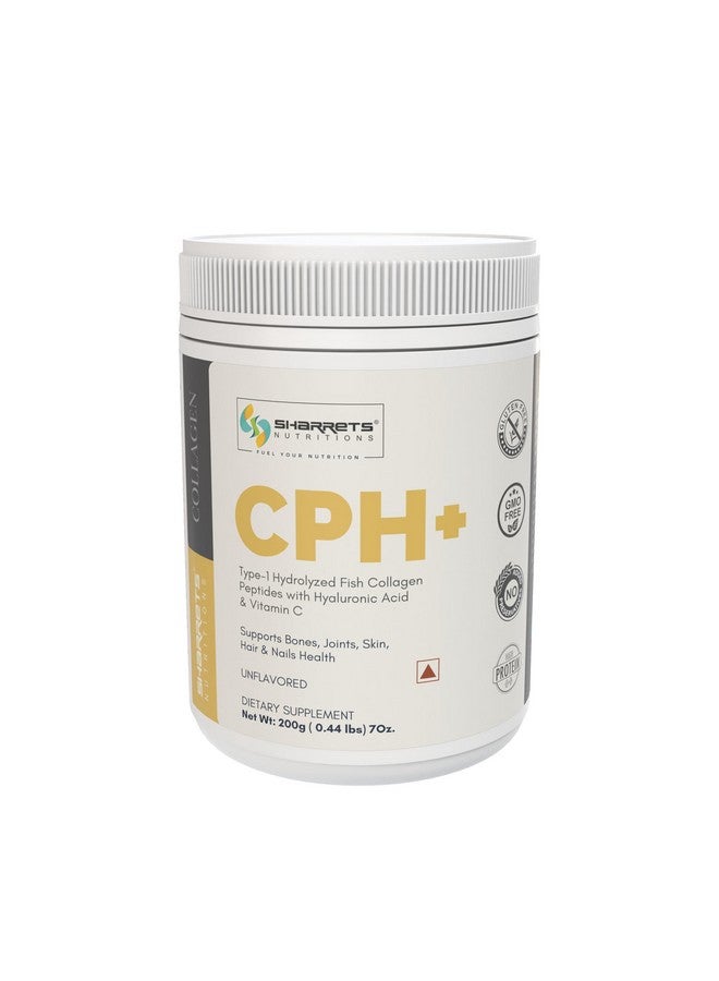 Sharrets CPH+ Unflavored 200g, Fish Collagen Powder with Hyaluronic Acid & Vitamin C - Skin, Hair & Nails and Bone Health Supplement. - Image 1