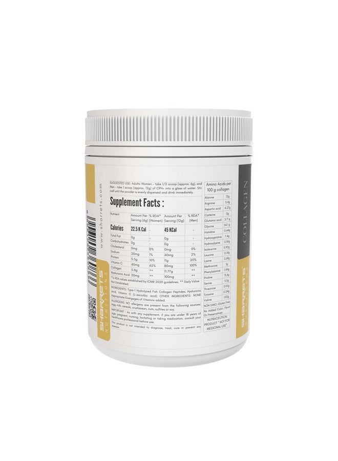 Sharrets CPH+ Unflavored 200g, Fish Collagen Powder with Hyaluronic Acid & Vitamin C - Skin, Hair & Nails and Bone Health Supplement. - Image 2
