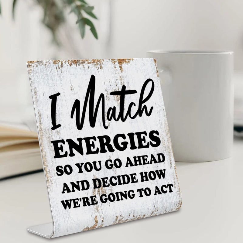 TRCENDE Funny Desk Signs for Women Men Office, Work Humor Decor Cubicle, Office Shelf Table Desk Decor for Cowoker Friends Sister Manager, Sarcastic Work Stress Relief White Elephant Gift Idea dksg3 - Image 4