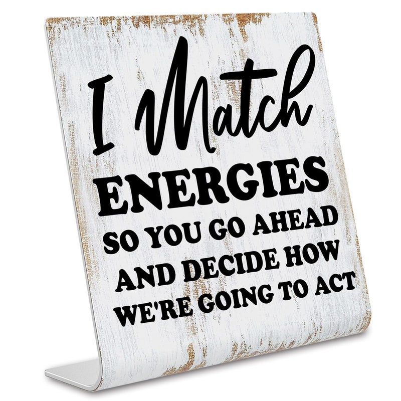 TRCENDE Funny Desk Signs for Women Men Office, Work Humor Decor Cubicle, Office Shelf Table Desk Decor for Cowoker Friends Sister Manager, Sarcastic Work Stress Relief White Elephant Gift Idea dksg3 - Image 1