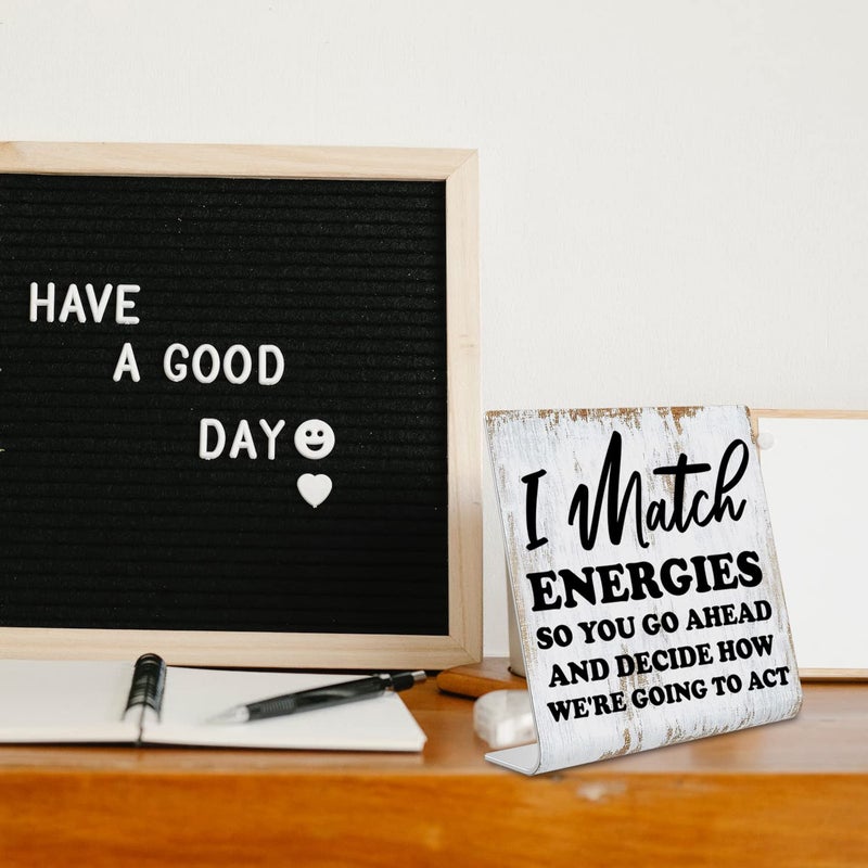 TRCENDE Funny Desk Signs for Women Men Office, Work Humor Decor Cubicle, Office Shelf Table Desk Decor for Cowoker Friends Sister Manager, Sarcastic Work Stress Relief White Elephant Gift Idea dksg3 - Image 3