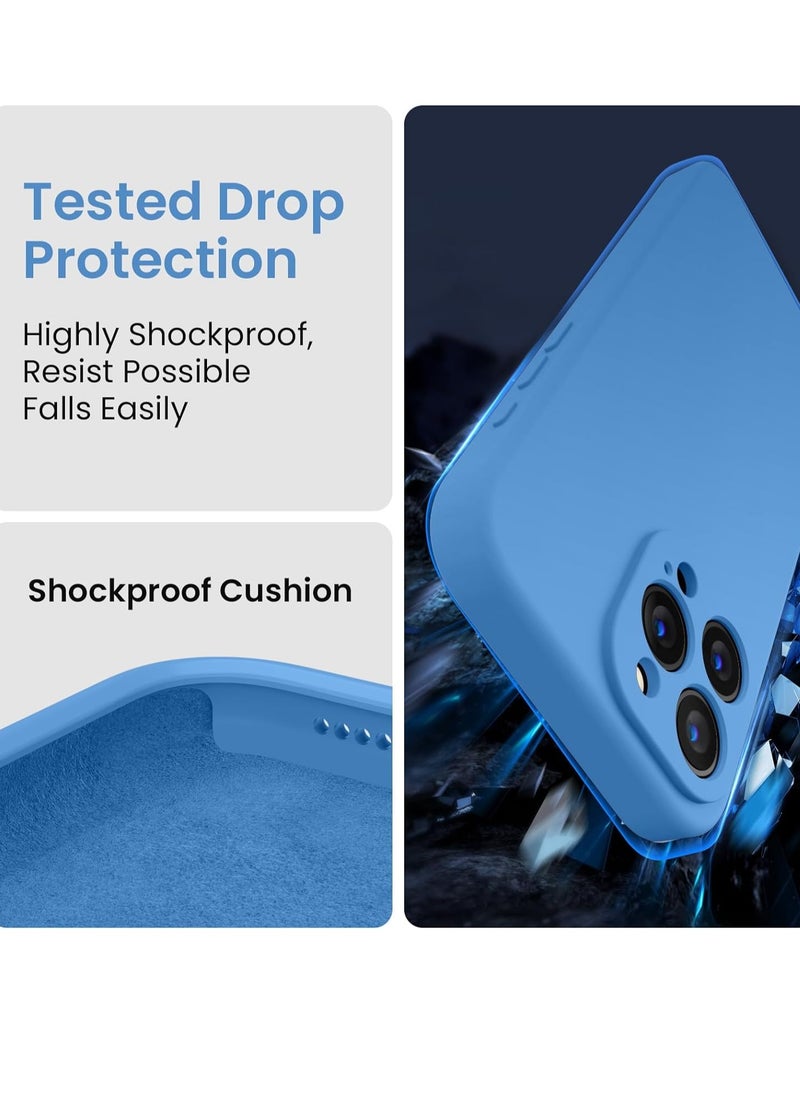 Designed for iPhone 15 Pro Max Case, Silicone Upgraded [Camera Protection] for iPhone 15 ProMax Case with [2 Screen Protectors], Anti-Scratch Microfiber Lining, 6.7 inch, Blue