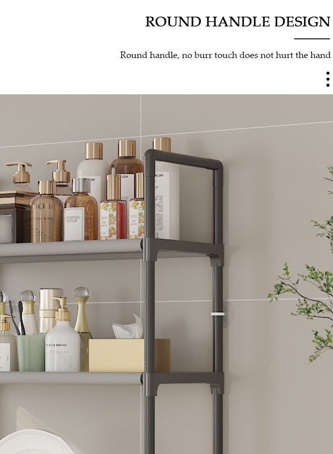 DUNISO 3 Tier Storage Shelves, Stable Bathroom Shelf Organizer, Storage Rack with Armrests, Removable Free Standing Rack, Multipurpose Rack for Over The Toilet Bathroom, Shelving Unit for Laundry Room,Living Room,Garage,Pantry,Study Room - Image 4