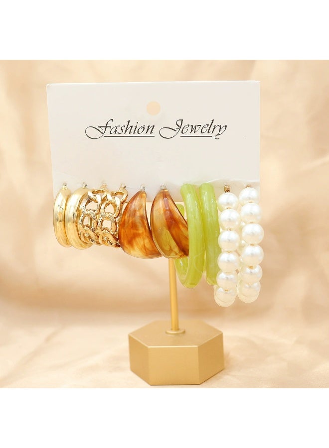 Goolsky Women’s Acrylic Color Earring Set – Simple Stylish Hoop & Stud Combo, Lightweight Fashion Jewelry for Daily Casual & Party Wear - Image 5