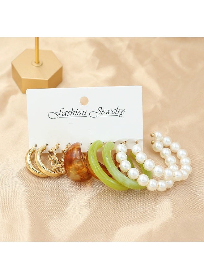 Goolsky Women’s Acrylic Color Earring Set – Simple Stylish Hoop & Stud Combo, Lightweight Fashion Jewelry for Daily Casual & Party Wear - Image 4