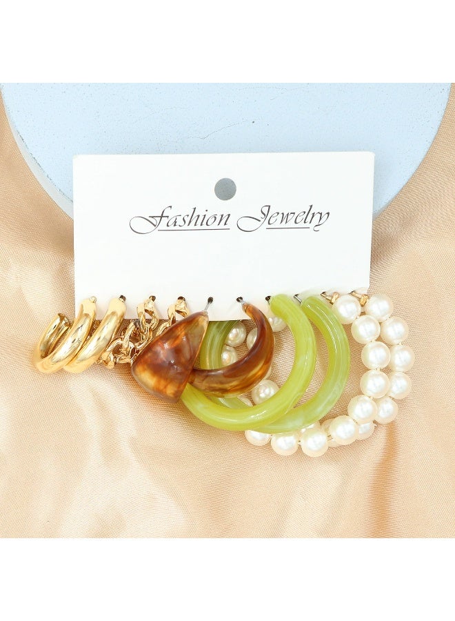 Goolsky Women’s Acrylic Color Earring Set – Simple Stylish Hoop & Stud Combo, Lightweight Fashion Jewelry for Daily Casual & Party Wear - Image 3