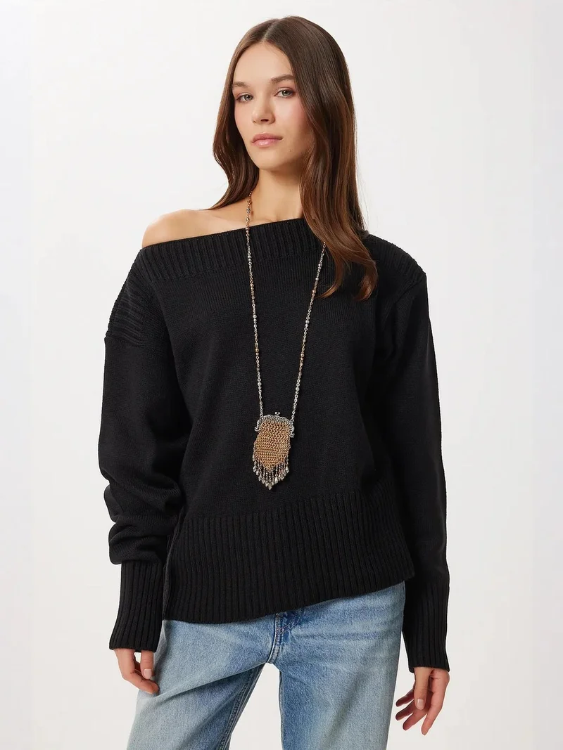 إسطنبول الساحرة ISTANBUL Boat Neck Ribbed Sweater