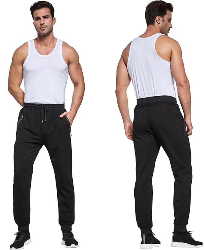 Tansozer Mens Sweatpants Sherpa Fleece Lined Pants Winter Thermal Warm Thick Athletic Joggers Workout Running Track Sports Jogger Pants with Zipper Pockets Black L - Image 5