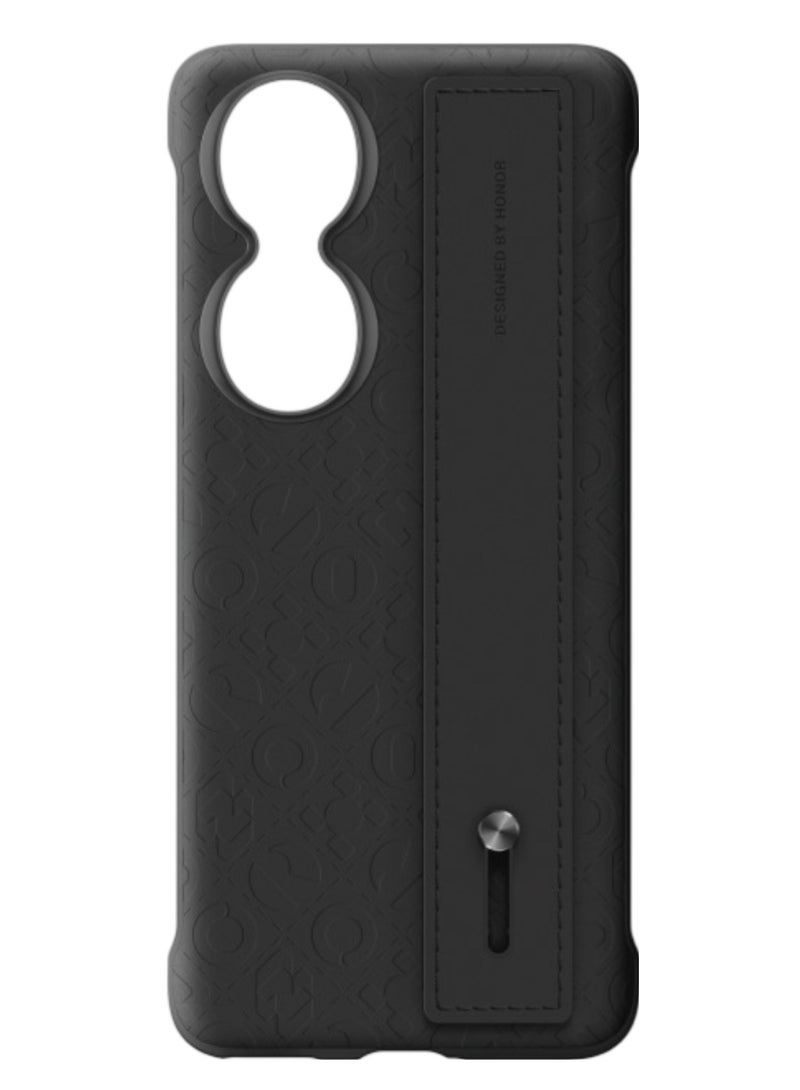 Honor 90 PU-HandStrap Protective Case Black - Image 1