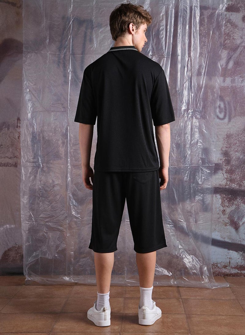 هوبرهولمي طقم شورت وتيشيرت رجالي بطبعة واسع بقماش شبكي - Image 5