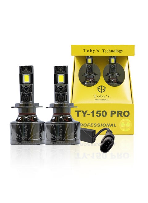 Toby's TY150 PRO H11 2 Pieces 300W (Pair) Original Tested LED Headlight Bulb Assembly 30000 Lumens(Pair) 150W/Piece Power Xtreme Bright With Color Temperature 6500K